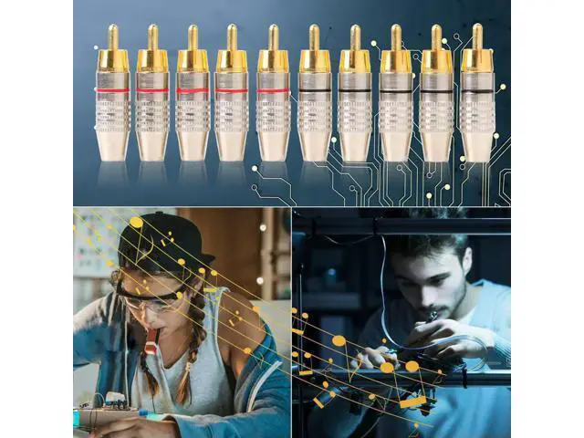 Alt view image 3 of 4 - 10pcs RCA Plug Connector Professional RCA Plug Connector Adapter Accessories for DIY Audio Video Cable