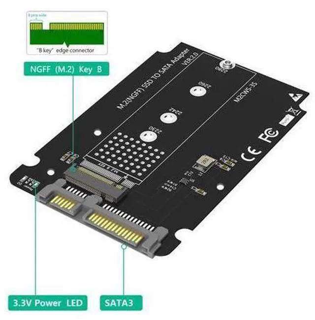 Main image of M.2 Adapter To 2.5 SATA Enclosure with 7mm Case M.2 (NGFF) SSD To SATA III Hard Drive Enclosure for 2230 2242 2260 2280 SSDs