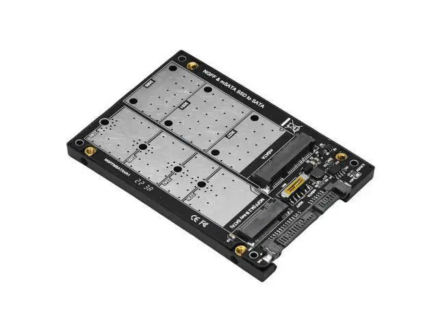 Alt view image 2 of 3 - 2 in 1 Combo M.2 NGFF MSATA SSD To SATA 3.0 Converter Card M.2 NGFF B-key & MSATA SSD To SATA 3.0 Converter for PC Laptop