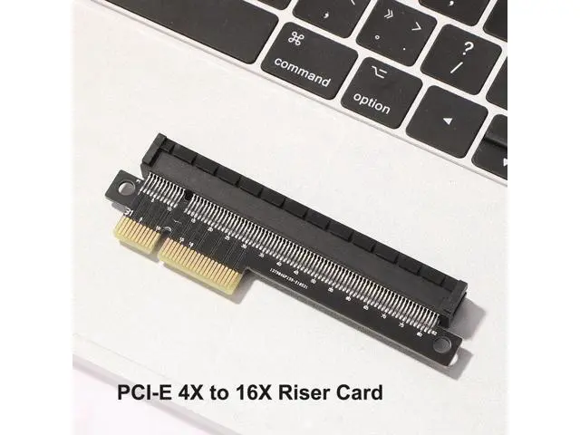 Alt view image 4 of 4 - Desktop Computer PCI-E 4X to 16X Adapter Card PCI-Express 4X Male to Female Port Video Graphics Riser Card Converter