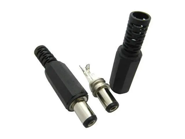 Alt view image 3 of 3 - 10Pcs (5Pair) 12V 3A 5.5x2.1mm DC Power Male Plugs Connector DC Power Socket Female Jack Screw Nut Panel Mount Adapter 5.5*2.1mm