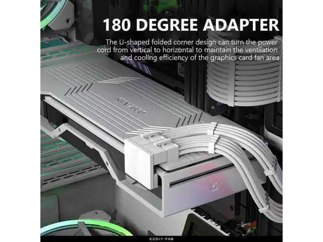 Alt view image 2 of 3 - ATX 8 Pin Female To 8 Pin Male Angled Power Adapter Computer Parts Angled Turning Connectors Accessories for Video Card