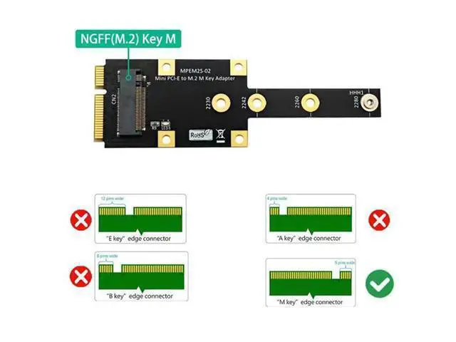 Alt view image 3 of 4 - NVME SSD To MINI PCI-E Adapter Card Adapter Card As Shown M.2 NGFF NVME KEY M To MINI PCIE Multifunction Module