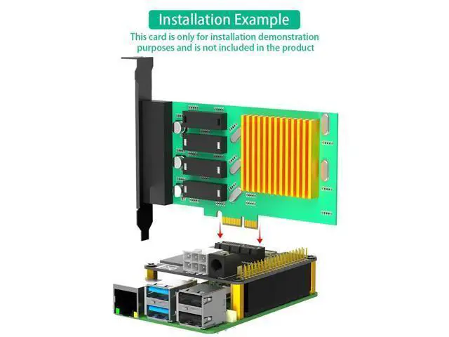 Alt view image 2 of 4 - PCI-E Express PCI-E 1X Adapter Card With External 12V Power For Raspberry Pi
