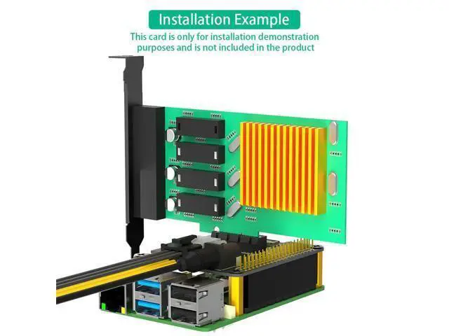 Alt view image 4 of 4 - PCI-E Express PCI-E 1X Adapter Card With External 12V Power For Raspberry Pi