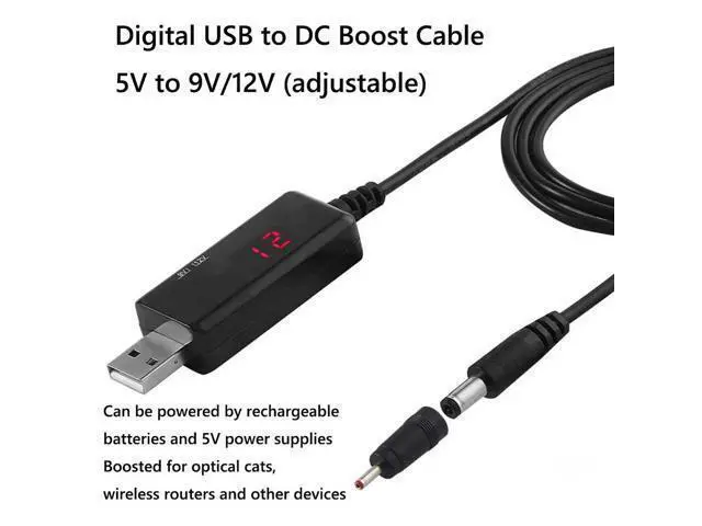 Alt view image 3 of 3 - DC 5V To 9V 12V USB Boost Converter with 3.5x1.35mm Connecter USB Step-up Converter LED Digital Display for Power Supply Charger