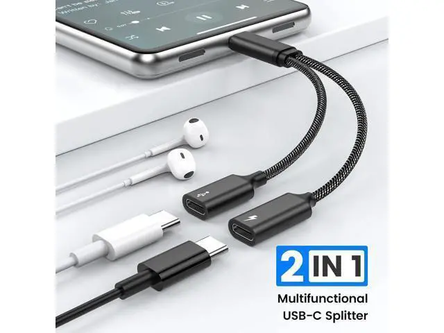 Alt view image 2 of 4 - USB C Splitter USB C to USB C Female Adapter USB Y Splitter Cable(NOT for Monitor)USB C Male to 2USB-C Female Cord Double USB C Port Hub USB C Charging Split Adapter for Mac Xbox One PS5 Laptop