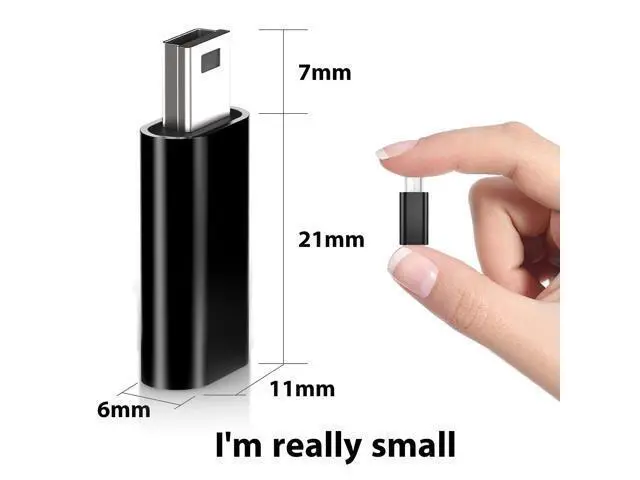 Alt view image 3 of 5 - USB C to Mini USB Adapter, Type C Female to Mini USB 2.0 Male Convert Connector Support Charge & Data Sync Compatible GoPro Hero 3+, MP3 Players, Dash Cam, Digital Camera, Receiver etc(2-Pack) Black