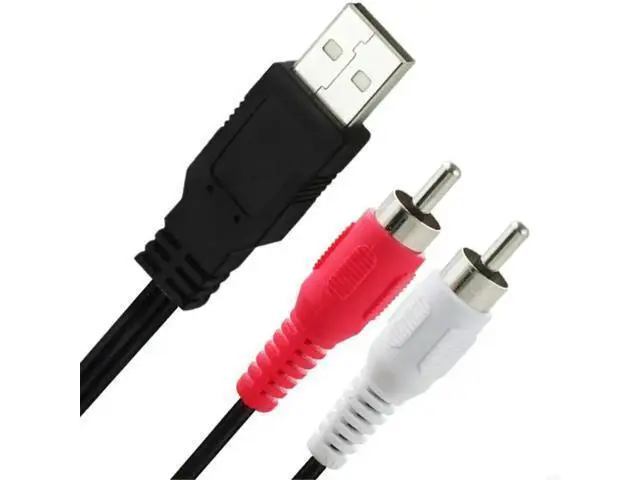 Alt view image 2 of 3 - 1PC Dual RCA Male to USB Male A Composite Adapter Audio Video Data Extension Cable Cord