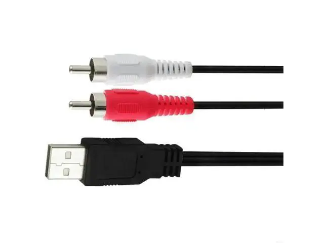 Alt view image 3 of 3 - 1PC Dual RCA Male to USB Male A Composite Adapter Audio Video Data Extension Cable Cord