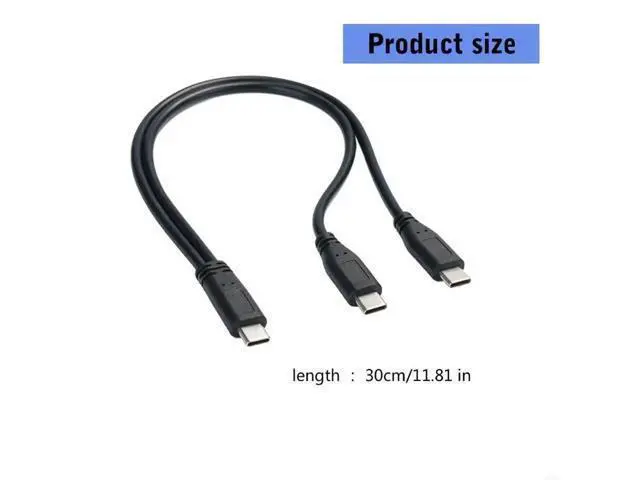 Alt view image 3 of 3 - USB C male to Double USB C male Splitter Cord Converter Multiple Hubs USB Type C Port Hub Charger Power Split Adapter