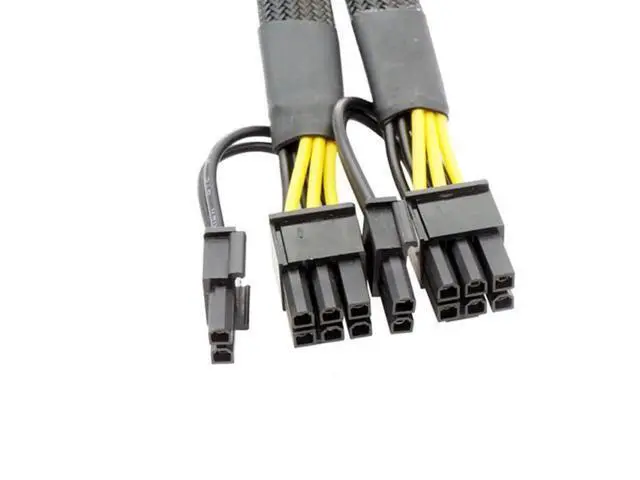 Alt view image 4 of 6 - GPU PCIe 6Pin Female to 2X 8Pin (6+2) Male PCIExpress Graphics Card Power Adapter 6P PCIE Extension Splitter Cable