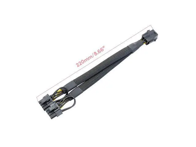 Alt view image 6 of 6 - GPU PCIe 6Pin Female to 2X 8Pin (6+2) Male PCIExpress Graphics Card Power Adapter 6P PCIE Extension Splitter Cable