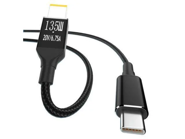 Alt view image 2 of 4 - Type-C To Square Charger Cable 6.75A 20V PD135W Laptop Charger Converter With Indicator Light 2m for Legion Y9000P Y9000K
