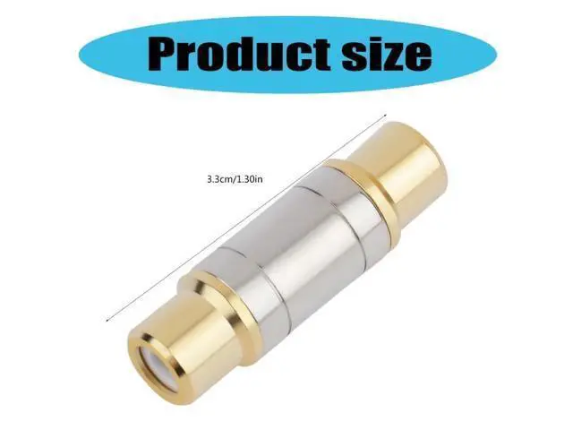 Alt view image 2 of 3 - Dual RCA Connectors RCA Female to Female Jack Socket Straight Adapter Gold Plated Speaker Cable Extender