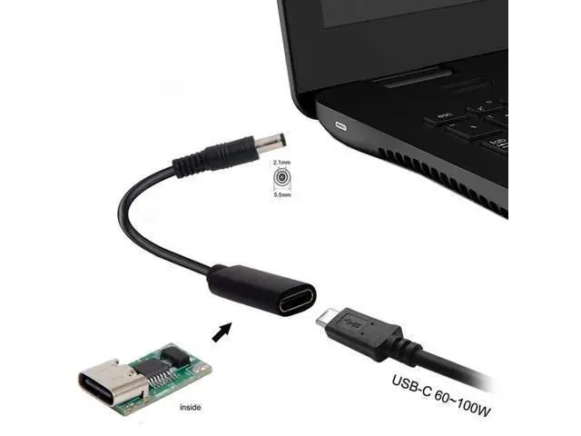 Alt view image 6 of 6 - DP USB-C / Type-C to 5.5 x 2.1mm Power Adapter Charger Cable