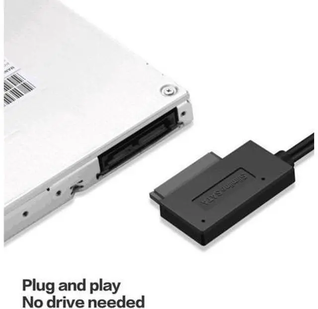 Alt view image 2 of 3 - USB2.0 To Mini Sata II 7+6 13Pin Adapter Converter Cable for Laptop CD/DVD ROM Slimline Drive