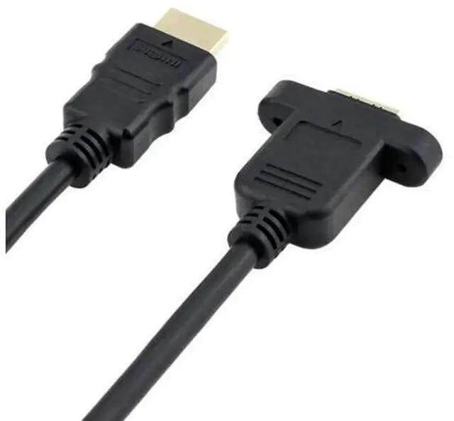 Alt view image 3 of 5 - 30cm HDMI (Type-A) Male to HDMI (Type-A) Female Adapter Cable with 2 Screw Holes