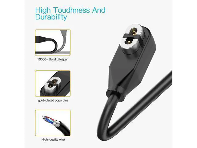 Alt view image 4 of 7 - A 2 Pack Compatible for Shokz Charging Cable,Magnetic USB Charger Cord Compatible for Aftershokz Aeropex AS800,Shokz OpenRun Pro,OpenRun,OpenRun Mini,OpenComm Bone Conduction Headphones
