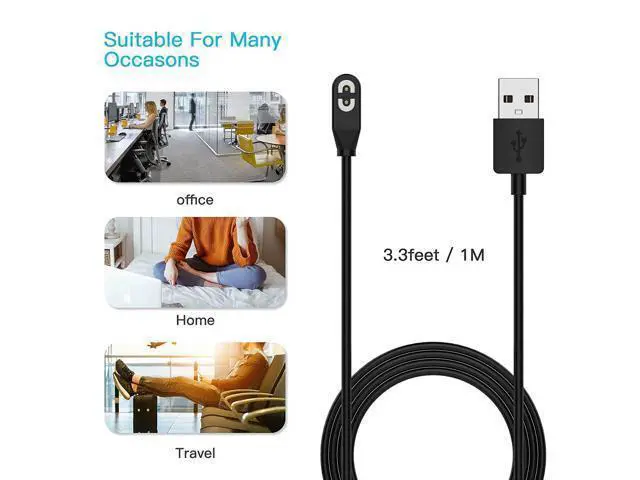 Alt view image 6 of 7 - A 2 Pack Compatible for Shokz Charging Cable,Magnetic USB Charger Cord Compatible for Aftershokz Aeropex AS800,Shokz OpenRun Pro,OpenRun,OpenRun Mini,OpenComm Bone Conduction Headphones
