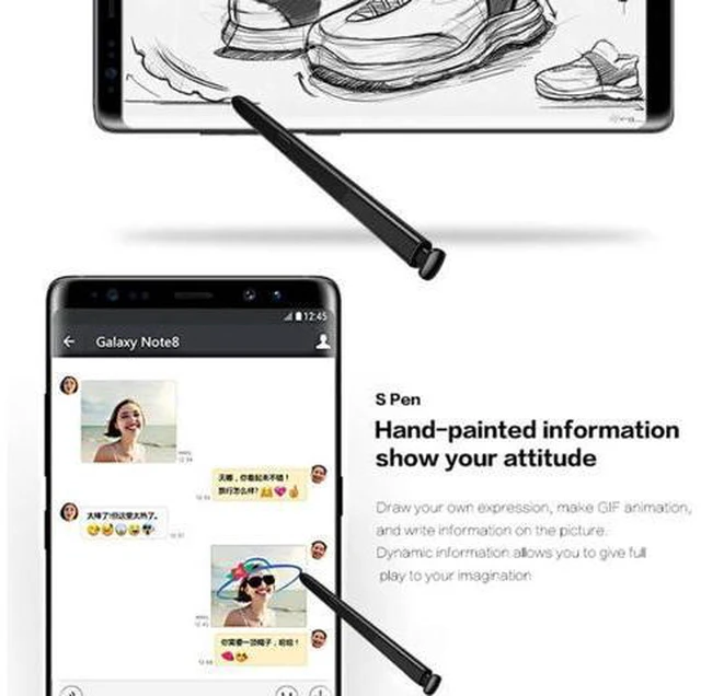 Alt view image 4 of 7 - For Galaxy Note 8 / N9500 Touch Stylus S Pen Black Pink Grey