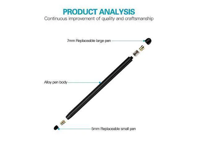 Alt view image 3 of 6 - Universal Two-end Rubber Nibs Capacitive Stylus Pen with Magnetic Cap