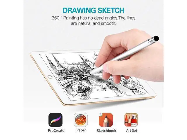 Alt view image 5 of 6 - Universal Two-end Rubber Nibs Capacitive Stylus Pen with Magnetic Cap