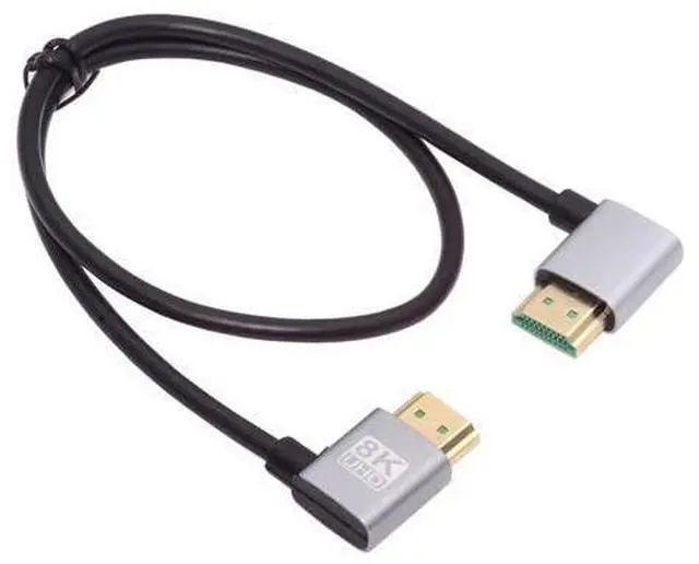 Main image of HDMI 2.1 Ultra Thin HDTV Cable 8K 4K Hyper Super Flexible Slim Cord Left Angled to Right Angled 90 Degree Type-A for Computer HDTV