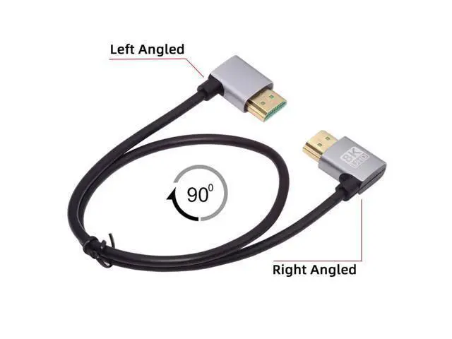 Alt view image 7 of 7 - HDMI 2.1 Ultra Thin HDTV Cable 8K 4K Hyper Super Flexible Slim Cord Left Angled to Right Angled 90 Degree Type-A for Computer HDTV