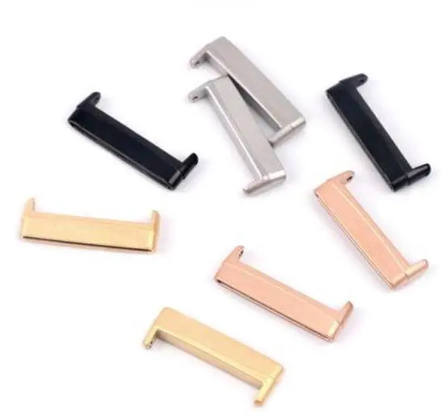Alt view image 2 of 5 - For Fitbit Versa 4 / Sense 2 1 Pair Universal Metal Watch Band Connectors(Black)