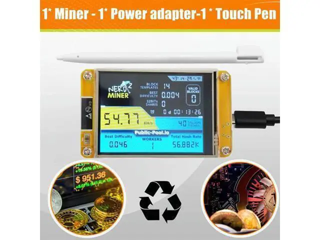 Alt view image 5 of 6 - Nerdminer 2 Miner 55-60KH/S 2.8 Inch Display BTC Solo Lottery Miner Bitcoin BTC Miner Solo Nerd Miner With Case