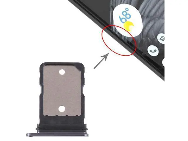 Alt view image 4 of 4 - For Google Pixel 7 Pro Original SIM Card Tray with SIM Pin (Black)
