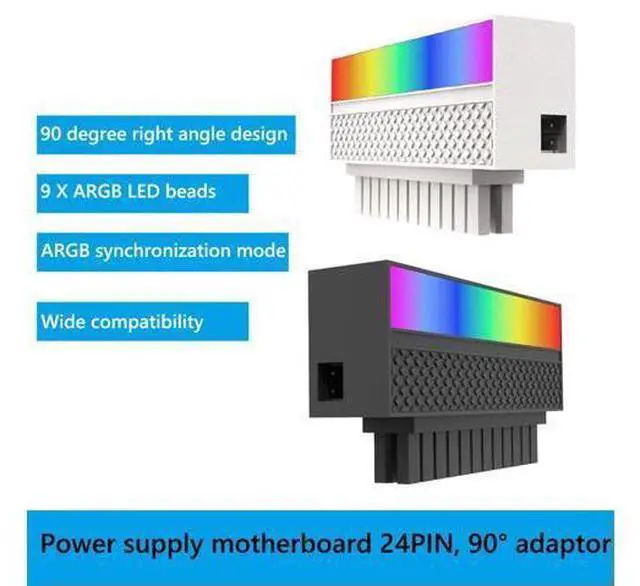 Alt view image 2 of 3 - 9 LED Power Supply Connector 5V 3-pin ARGB Power Supply Cable Connectors Aura Sync PC Mounting Accessories for