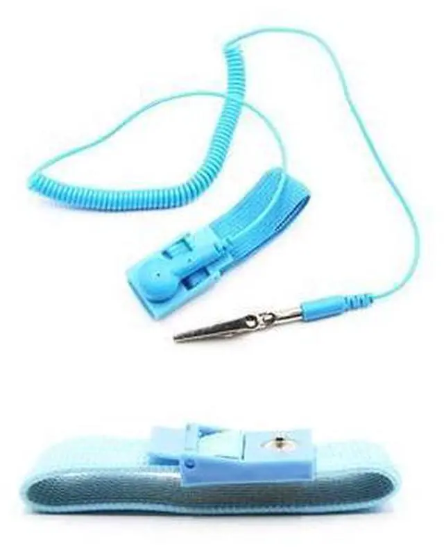 Main image of Anti Static Wrist Strap Band with Grounding Wire, Strap Anti Shock Wristband Bracelet with Grounding Wire, Alligator Clip, Extendable Long Cord and Anti Static Bracelet,Antistatic Band Ant(Blue)