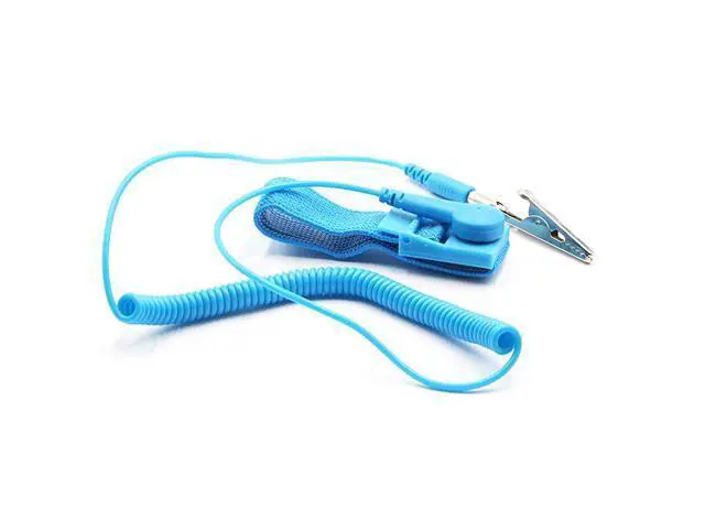 Alt view image 3 of 3 - Anti Static Wrist Strap Band with Grounding Wire, Strap Anti Shock Wristband Bracelet with Grounding Wire, Alligator Clip, Extendable Long Cord and Anti Static Bracelet,Antistatic Band Ant(Blue)
