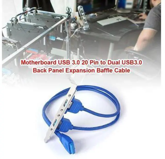 Alt view image 2 of 4 - PC Connecting Line Pro Motherboard Usb 3.0 20pin to Dual Usb3.0 Cable/usb3.0 Rear Chassis Baffle Cable