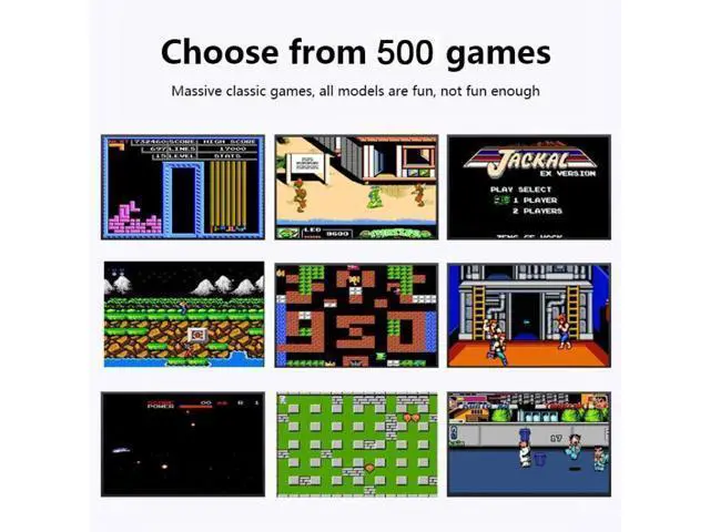 Alt view image 3 of 7 - MK500 Macaron Mini Retro Classic Handheld Game Console for Kids Built-in 500 Games, Support AV Output (Blue) Black