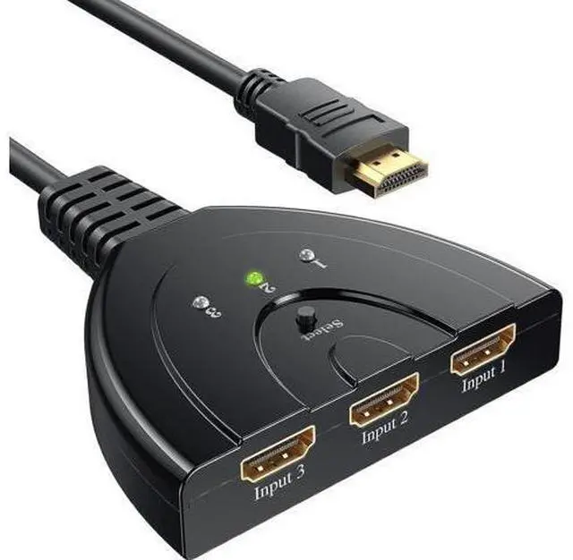 Main image of HDMI Switch 4K, VILCOME 3 Port HDMI Switcher 3x1 HDMI Splitter Hub 3 in 1 Out with Pigtail Cable Supports 4K 3D HD 1080P for Xbox PS4 Roku HDTV