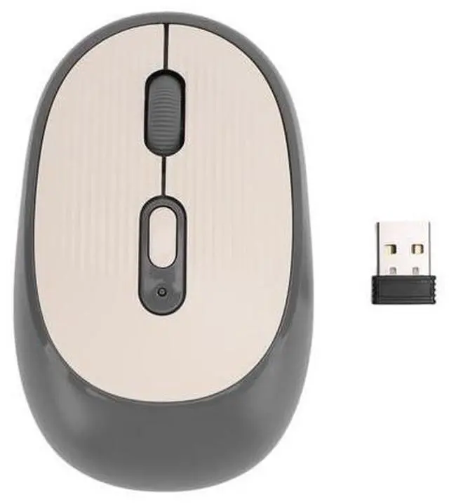 Main image of Wireless Mouse, Quiet Portable 800 1600 2400 DPI 2.4G Cordless Optical Mouse with USB Receiver, for Chromebook Laptop PC (Gray)
