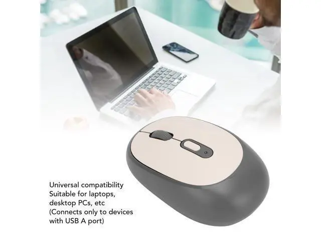 Alt view image 3 of 7 - Wireless Mouse, Quiet Portable 800 1600 2400 DPI 2.4G Cordless Optical Mouse with USB Receiver, for Chromebook Laptop PC (Gray)