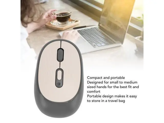 Alt view image 2 of 7 - Wireless Mouse, Quiet Portable 800 1600 2400 DPI 2.4G Cordless Optical Mouse with USB Receiver, for Chromebook Laptop PC (Gray)