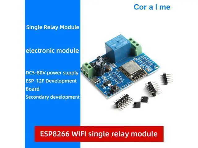 Alt view image 3 of 4 - ESP8266 Wireless WIFI Relay Controller Module Single-channel Relay Module ESP 12F Development Board for IOT Smart Home DC5V-80V
