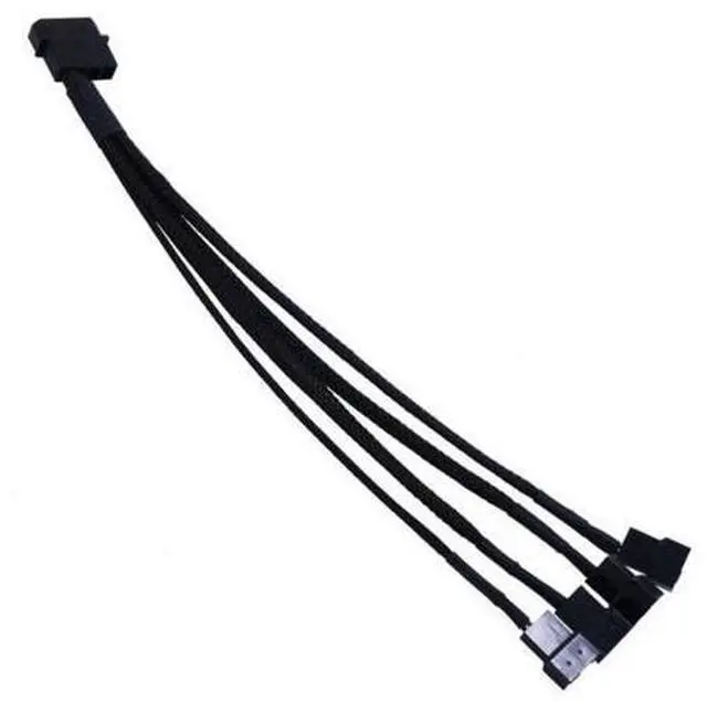 Main image of Big 4pin To 3pin/4 Pin 1 To 4 Ways Computer Cooling Fan Cable CPU Fan HUB Extension Cable with Sleeve 27cm for Mainboard
