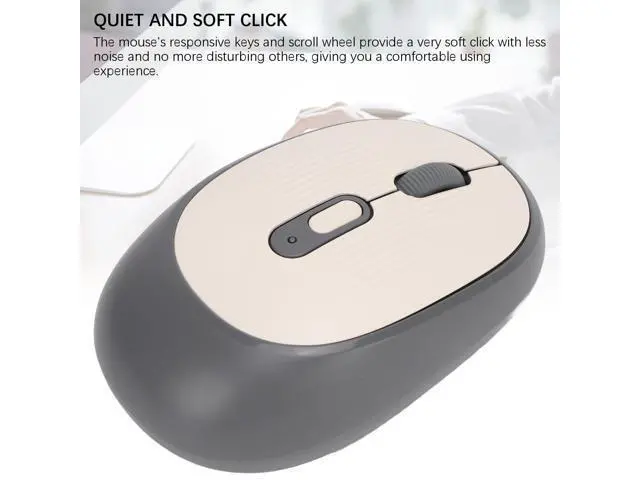 Alt view image 7 of 7 - Wireless Mouse, Quiet Portable 800 1600 2400 DPI 2.4G Cordless Optical Mouse with USB Receiver, for Chromebook Laptop PC (Gray)