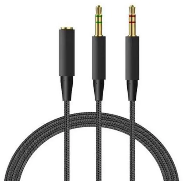 Main image of Braided Replacement PC Splitter Cable Extension Cord For HyperX Cloud Stinger Mix Alpha Revolver Gaming Headsets Cable