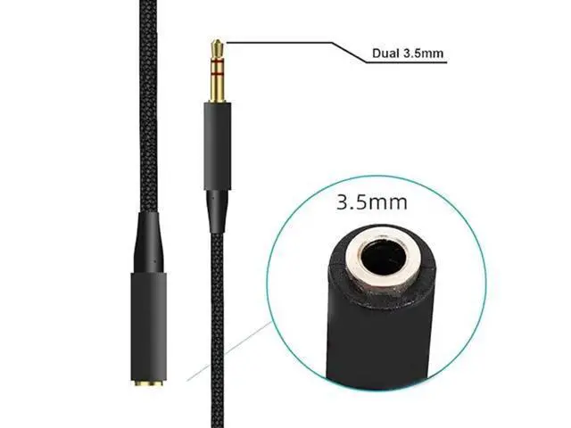 Alt view image 2 of 2 - Braided Replacement PC Splitter Cable Extension Cord For HyperX Cloud Stinger Mix Alpha Revolver Gaming Headsets Cable