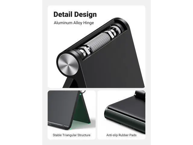 Alt view image 4 of 7 - Tablet Stand Holder Adjustable Portable Desktop Dock Office Compatible with iPad Pro 11 9.7 10.5 Air Mini 5 4 3 2 iPhone 17 16 15 14 13 12 Black