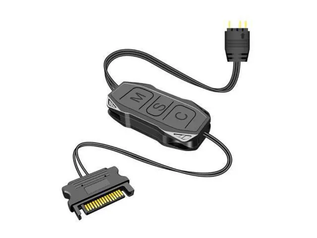 Alt view image 2 of 4 - ARGB Controller 5V 3-pin to SATA Power Supply Mini RGB Controller 3PIN Hub for Desktop Computer Fan LED Light Radiator