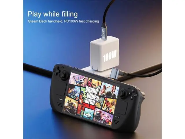 Alt view image 6 of 6 - For Steam Deck Gen2 100W USB-C/Type-C Male to USB-C/Type-C Male Stereo Curved Data Cable, Length:3m 3m