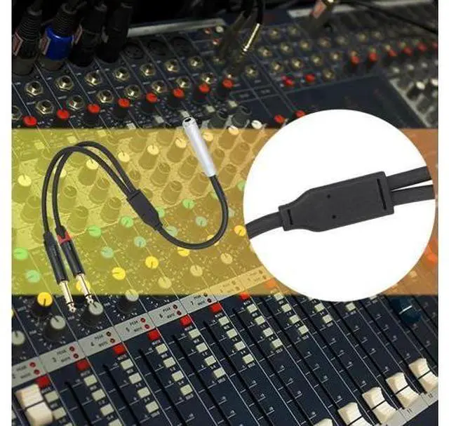 Alt view image 2 of 3 - 6.35mm 1/4 TRS Female To Dual 6.35mm TS Male Y Splitter Cable Stereo Breakout Cable for Mixer Speakers and Home Stereo System